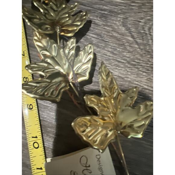 Vintage Home Interiors Wall Art Gold-tone Metal Leaves Vines 1970 Set Of 3 - Picture 6 of 7